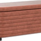 Storage Ottoman Bench Upholstered PU Leather End of Bed Stool with Safety Hinge for Bedroom, Living Room, Entryway (44.5-inch, Brown), TN2436