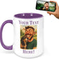 Personalized Coffee Mug, Custom Photo Caricature Gift, Funny Customized Coffee Gift for Men & Women, Custom Mugs with Pictures, Purple 15oz Customized Ceramic Tea Cup