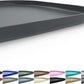 Silicone Pet Feeding Mat with Raised Edge for Food and Water, Dog Bowl Mats, Cat Bowls Placemat with High Lip for Floor Waterproof, Rubber Tray for Cats and Dogs 19 x 12 x 0.7 Dark Grey