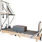 Pilates Reformer Machine, Wood Foldable Pilates Machine Equipment for Home Workout