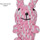 HILLBERRY Dog Rope Chew Toy Cotton Pink and Blue Rabbits and Carrot Bundle Set for Teething Puppy, Small, Miniature and Toy Breed Cute Pet Play Essentials