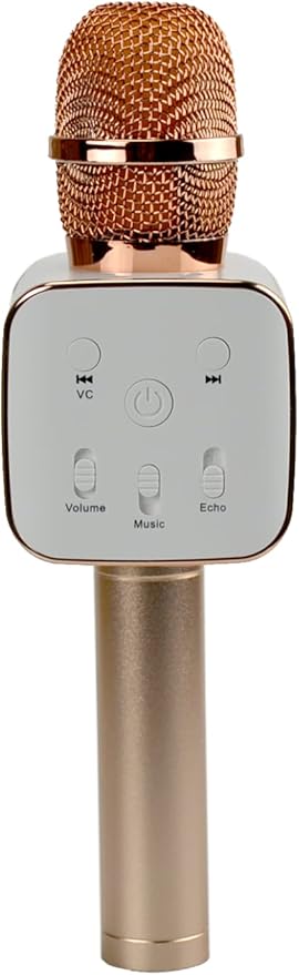 Sing-Along PRO Bluetooth Microphone - Wireless Karaoke Mic for Kids & Adults - Portable Home Karaoke Mic with Stereo Audio (Rose Gold)