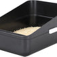 Sfozstra Open Litter Box, High Side Sifting, Secure and Odor Control, Removable, Easy to Clean for Cats Up to 8 Pounds (Black Small)