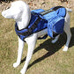 Serijoars Dog Vest Harnesses with Saddlebag Backpack for Camping & Travel - Reflective Hound Hiking Backpack Saddle Bag - Lightweight Vest Harness for Medium & Large Dogs (Blue, L)