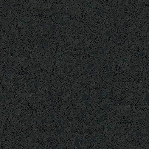 American Floor Mats 1/4in (7mm) Thick Solid Black 4' x 10' Heavy Duty Rubber Rolls, Protective Exercise Mats, Home Gym Rubber Flooring