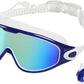 Swim Goggles for Adults, Wide View Anti-Fog & UV Swimming Goggles with Nose Clip & Ear Plugs, No Leak