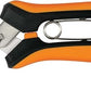 Fiskars Curved Micro-Tip Pruning Snips - 6" Garden Shears with Sheath and SoftGrip Handle - Yard and Garden Tools - Orange/Black