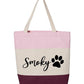 Custom Dog Tote Bag Personalized Dog Mom Gift Dog Toys Totes Pet Gift Custom Pet Bag Gift For Dog Mom Dog Lover Bag (15"L x 15"H x 3"D, Tri-Color Pink)