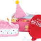 ZippyPaws Birthday Box - Dog Squeaky Toys to Keep Them Busy, Funny Food Plush for Small, Medium, & Large Dogs, Cute Stuffed Puppy Toy & Hat, Pet Products, Gift for Dogs of All Breeds - 3-Pack, Pink