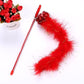 PETCTN Red Cat Teasing Stick Toy - Interactive Stick with Sparkly Feather Boa & Crinkle Ball for Indoor Cat Training & Fun