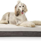 Laifug Orthopedic Memory Foam Dog Bed Extra Large Dog Bed with Pillow and Durable Water Proof Liner & Removable Washable Cover & Smart Design(Dark Grey)