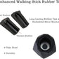 6pcs Walking Stick Tips, Replacement Rubber Tips for Walking Sticks, Trekking Pole Tips Baskets Hiking Pole Tips Feet Shock Absorption Rubber Cane Tips 11mm Diameter Survival Hiking Stick Accessories