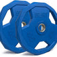 SPART Color Coded Weight Plate 2-Inch Rubber Coated Olympic Grip Plate for Barbell, Solid Cast Iron Weight Plates for Strength Training, Weightlifting, Crossfit, Home Gym, 2.5LB/5LB/10LB/25LB/35LB/45LB, Pair