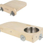 Chinchilla Wooden Platform Set, Pet Cage Platform with Feeding Bowl, Small Animals Cage Accessories for Chinchilla Squirrel Gerbil Suger Glider Hamsters (Feeding Platform + Small Platform)