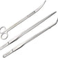 Aquarium Tweezer Set - FEITA Long Stainless Steel Curved & Straight Aquarium Feeding Tweezers Scissors Maintenance Tools Kit (3 Pcs)