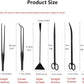 7-in-1 Aquascaping Tools Kit for Aquarium & Terrarium - Stainless Steel Long Tweezers, Curved Scissors, Algae Scraper, Feeding Tongs - Live Plant Trimming & Tank Cleaning Accessories