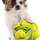 Puppy and Small Breed Snuffle Interactive Foraging Dog Puzzle Ball Toy Lemon Lime Yellow and Green