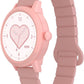 KAVVO Macaron 36mm Round Stylish Watch, 1.106'' AMOLED Retina Screen, Always-on Display, Silicone Magnetic Suction Strap, Female Health Record, Waterproof(Sakura Pink)
