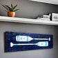 Yihui Arts Coastal Canvas Wall Art - Navy Blue and White Oar Painting for Bedroom Bathroom Decor