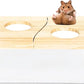 Hamster Sand Bath Box Container, Small Pet Sandbox Lid Design Take Bath Wooden Sandbox Dust Bath, Transparent Bathroom & Digging Box Acrylic Syrian Hamster Litter Box Small Animal Accessories (B)