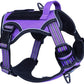 BUMBIN Tactical Dog Harness for Medium Dogs No Pull, Famous TIK Tok No Pull Puppy Harness, Fit Smart Reflective Pet Walking Harness for Training, Adjustable Dog Vest Harness with Handle Purple M