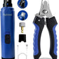 Dog Nail Grinder Quiet: Silent Grind Pro Dog Nail Trimmers - Cat Nail Clippers for Indoor Cats - Dog Nail Trimmers for Large Medium Small Dogs and Cats
