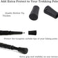 6pcs Walking Stick Tips, Replacement Rubber Tips for Walking Sticks, Trekking Pole Tips Baskets Hiking Pole Tips Feet Shock Absorption Rubber Cane Tips 11mm Diameter Survival Hiking Stick Accessories