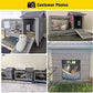 Aivituvin Wooden Rabbit Hutch with Removable Wire Floor Grid, Bunny Cage with Deeper Leakproof Tray 4 Wheels Include