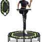 ONETWOFIT Foldable Rebounder Trampoline for Adults, 40/42/45” Mini Fitness Trampoline W/Adjustable Foam Handle Bungees, Quiet Exercise Trampoline for Personal Indoor Workout