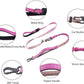 Hands Free Dog Leash for Large Medium Dogs Heavy Duty Bungee Reflective Adjustable Waist Leashes for Walking Running with Car Buckle 4-6FT (Rose)