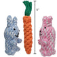 HILLBERRY Dog Rope Chew Toy Cotton Pink and Blue Rabbits and Carrot Bundle Set for Teething Puppy, Small, Miniature and Toy Breed Cute Pet Play Essentials