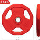 SPART Color Coded Weight Plate 2-Inch Rubber Coated Olympic Grip Plate for Barbell, Solid Cast Iron Weight Plates for Strength Training, Weightlifting, Crossfit, Home Gym, 2.5LB/5LB/10LB/25LB/35LB/45LB, Pair
