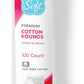 Simply Soft Premium Cotton Rounds, 100% Pure Cotton, Absorbent Cotton Pads, 100 Count (Pack of 6)