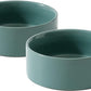 Ceramic Set of 2 Cat Bowls, Food and Water Bowls for Cats, Kitty, 2pcs Cat Dishes, Pet Feeder(5.1inch, 2 x Light Green Bowls)