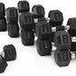 WF Athletic Supply Rubber Encased Hex Dumbbells with Rubber Grip Contoured Handle for Muscle Toning, Strength Building & Full Body Workout