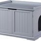 unipaws Cat Litter Box Enclosure Furniture, Cat Washroom, Hidden Litter Box Cover, Cabinet for Large Cat, Dog Proof Cat Litter Boxes, Hideaway Litter Box, Cat House, Grey
