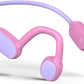 Kids Headphones, Bluetooth 5.2 Air Conduction Open Ear Headphones, 85dB Volume Limiting, Stereo Sound with Mic, IPX5 Waterproof, 20H Playtime, Perfect for School and Outdoor-Pink