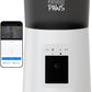 Smart HD Cat Feeder, 2 Way Audio + Voice Recording, Automatic Feeder for Dog with 1080p Night Vision Camera, WiFi App Controlled, Battery Backup, Anti Jam 6L Upto 15 Daily Meals, White
