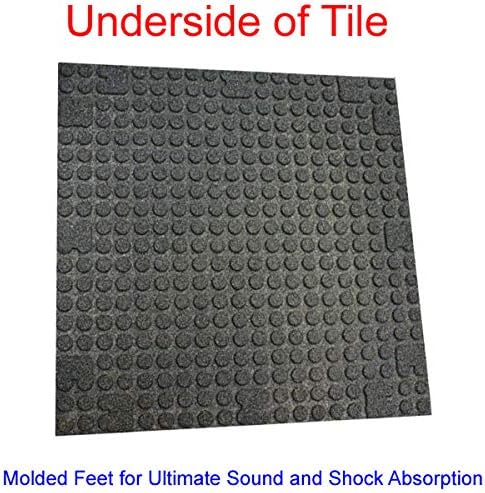 American Floor Mats - Extreme Rubber Gym Tiles - 1 Inch Thick Colorful Rubber Mats - Superior Shock and Sound Absorbing - Solid Black 4 Mat Pack (Covers 16 Sq Ft)