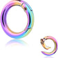 10Pack 3/4 Inch Round Carabiner, Metal Keychain Rings Spring O Ring for Purse Shoulder Bag Chain Ring Clip Replacement Paracord Keychain Lanyard Leather DIY Crafts (Rainbow)