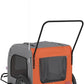 Tidyard Pet Bike Trailer Orange and Gray Oxford Fabric and Iron Pet Bicycle Carrier, Animal Bike Stroller for Cat, Puppy, Dog, Outdoor, Travel Style B