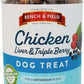 Bench & Field Holistic Natural Chicken Liver & Triple Berry Dog Treats | Crunchy Bone-Shaped Bites | Antioxidant Blend, 10-Ounce Bottle