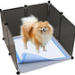TidyFriend Litter Box Splash Guard, Litter Box Pee Shields for Dogs, Easy to Clean Indoor Dog Fence with Puppy Pee Pad Holder Tray Fits for 24” x 24” Peepads
