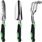 Garden Tool Set, 3 Pack Aluminum Heavy Duty Gardening Kit Includes Hand Trowel, Transplant Trowel and Cultivator Hand Rake with Soft Rubberized Non-Slip Ergonomic Handle, Garden Gifts