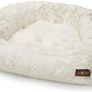 Jax & Bones Dog Napper - Machine Washable Shag Bed for Dogs - Extra Heavy Duty Bolstered Sides - Large White Dog Mat | 40 x 32 Inches