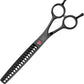 JASON 7.5" Dog Grooming Scissor - Professional Thinning Chunker Shear with 18 Teeth Japanese Stainless Steel Hair Scissors for Dogs, Cats and Other Pets (Chunker, Black)