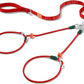 Howgo Double Slip Leash Slip Lead with Two Handles| Dual Dog Slip Lead for 2 Dogs,360° Swivel No Tangle | Dog Training Collar | Double Clip Leash Coupler and Splitter (Red, 6FT)