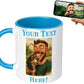Personalized Coffee Mug, Custom Photo Caricature Gift, Funny Customized Coffee Gift for Men & Women, Custom Mugs with Pictures, Light Blue 11oz Father's Day Mug