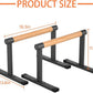 Wooden Parallel Bar and Dip Bar with Thick Beech Handles, Push-up Bar, Rock-Free Fitness Equipment for Handstand, L-Sit, Gymnastics, Strength Training Home Gym,500lbs