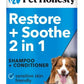 Restore + Soothe 2 in 1 Shampoo + Conditioner for Sensitive Skin for Dogs & Cats - Dog Skin and Coat Supplement - Soothes Itching, Irritation and Hot Spots (Coconut) - 16oz